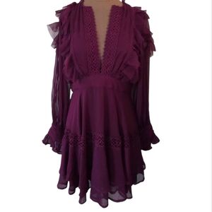 Anthropologie  Not So Serious By Pallavi Mohan Ruffle Mini Dress NWT Size 12